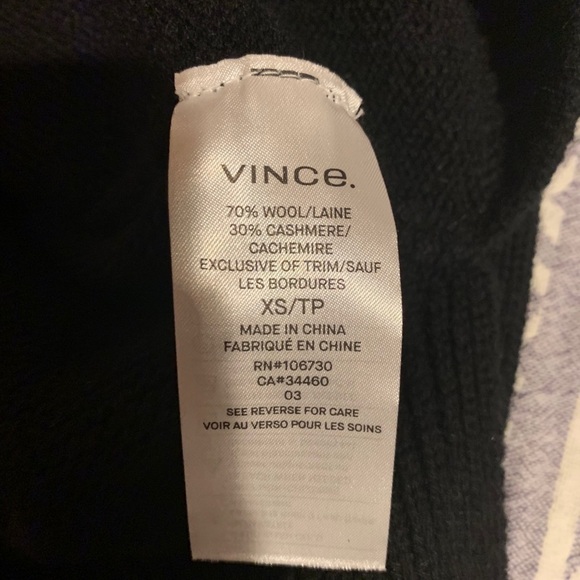 Vince Wool & Cashmere Tipped Sweater Black - Picture 8 of 8